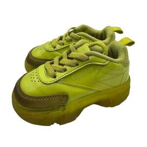 Reebok Toddler Sz 4 Cardi B Club C Casual Sneakers in the "High Vis Green"